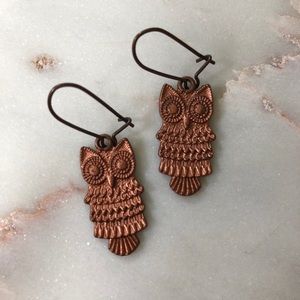 Owl dangle earrings